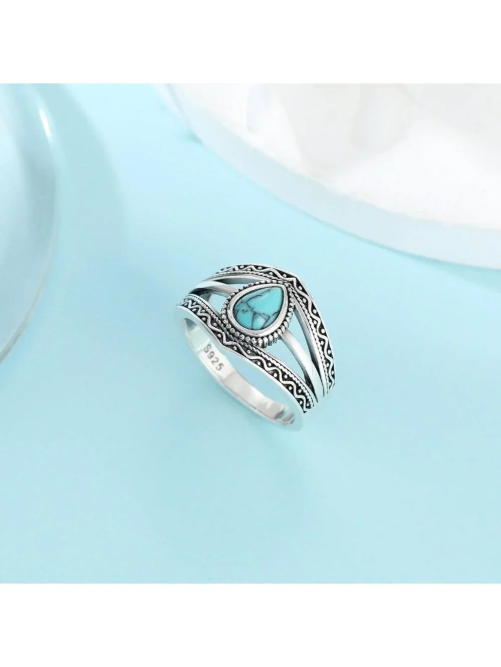 Boho Turquoise Statement Ring for Women | Sterling Silver Western Jewelry Gift